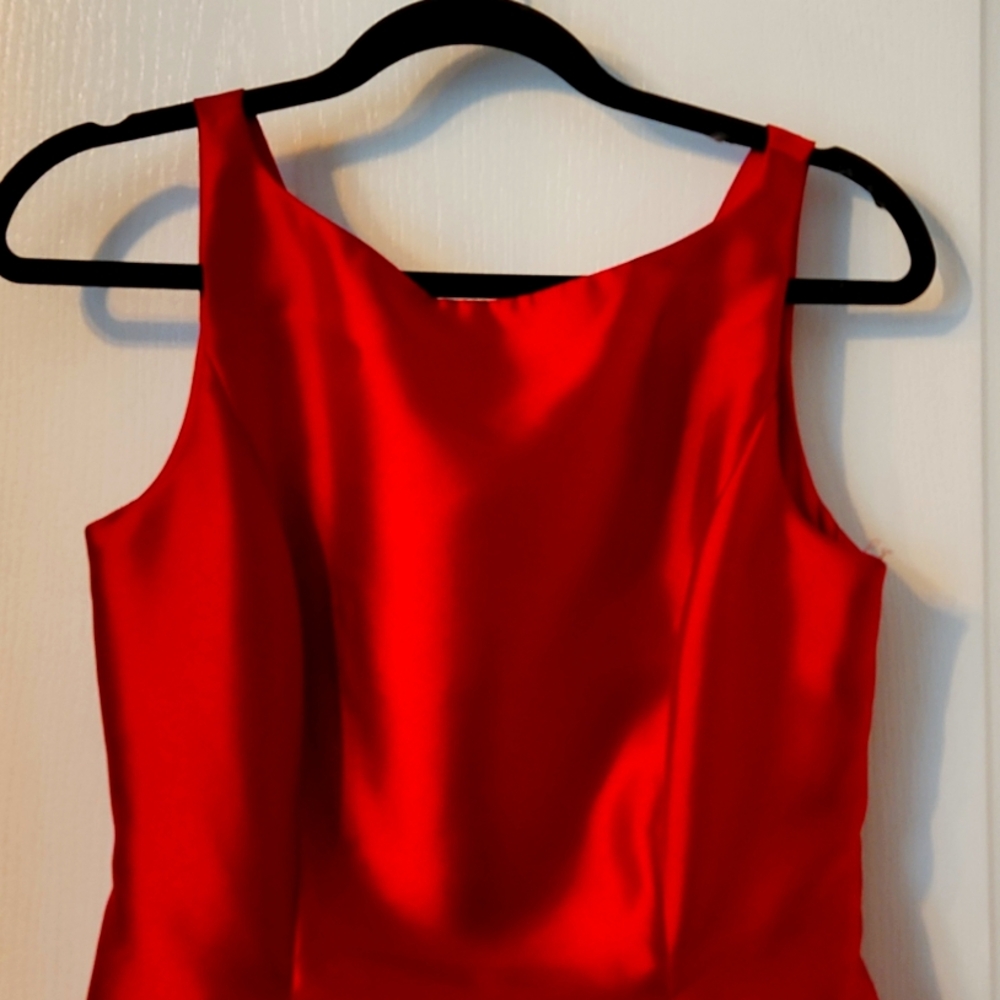Adrianna Papell Red Flared Dress Size 6 - Picture 2 of 12